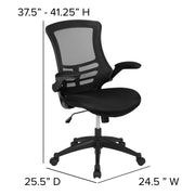 Mesh Swivel Ergonomic Office Chair by Flash Furniture – Set of 5, Mesh, Metal, Foam, Leather/Faux Leather, Plastic, Black Mesh, Pack of 5, Model 5-BL-X-5M-BK-GG
