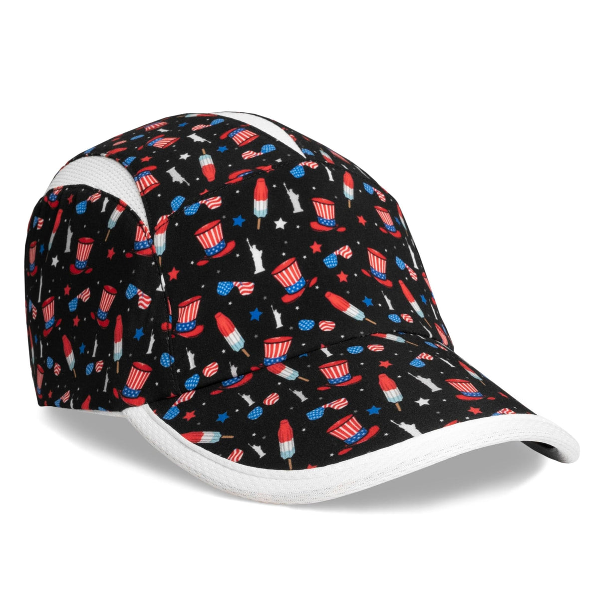 Patriotic USA Running Hat by Headsweats – Polyester, Black/Usa