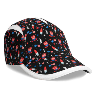 Patriotic USA Running Hat by Headsweats – Polyester, Black/Usa
