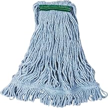 Rubbermaid Commercial Products Super Stitch Medium 20 OZ Blend Wet Mop, 1" Headband, Blue, for General Purpose Cleaning of Hard Floors Including Hardwood/Tile/Concrete