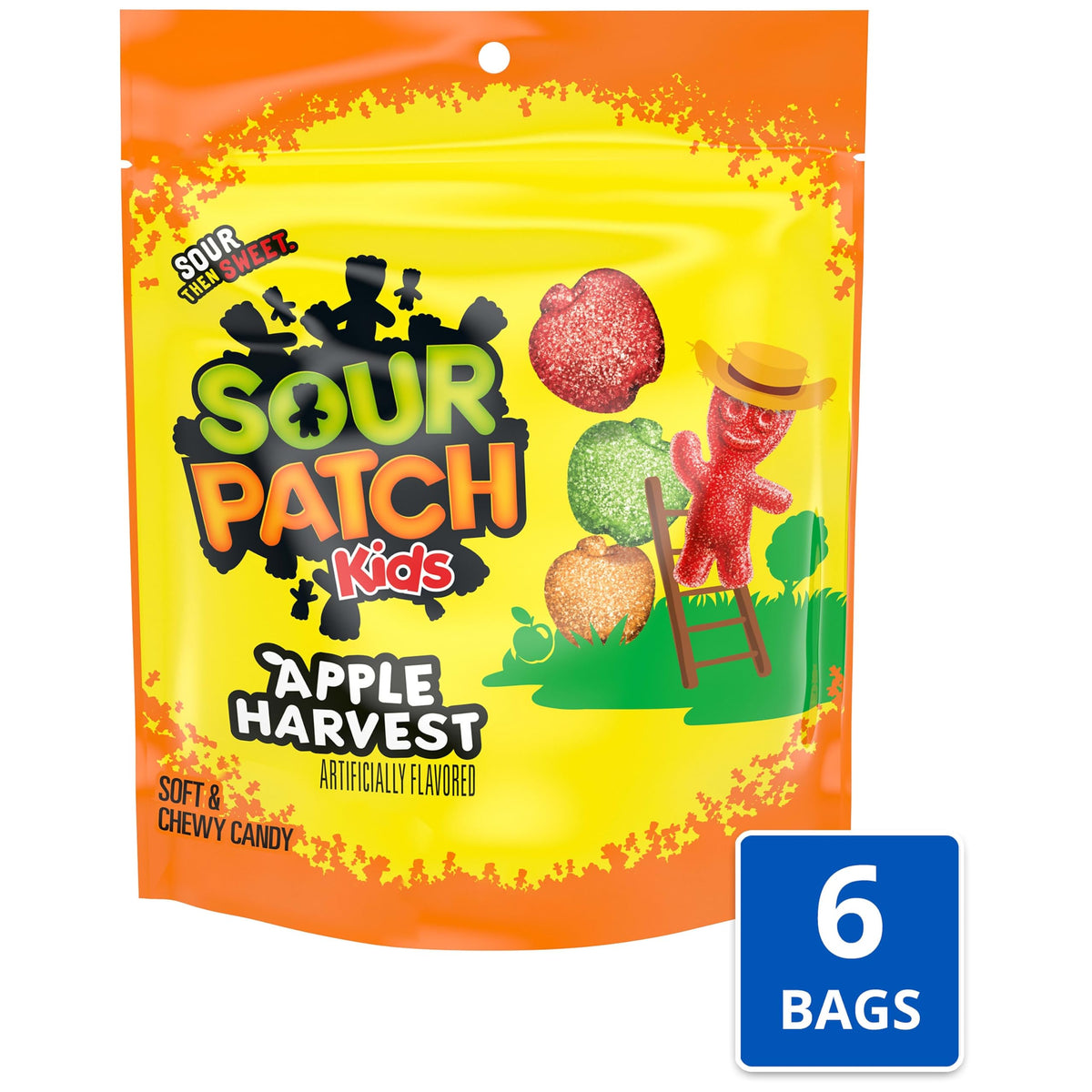 Sour Patch Kids Apple / 10 Ounce (Pack of 6) / Green,Orange,Red Gummy Candy