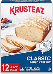 Krusteaz Vanilla Pound Cake Mix, Baking Mix, Includes a Sweet Glaze Mix, No Artificial Flavors, No Artificial Colors, and No Artificial Preservatives, Kosher Certified, 16.5-ounce Boxes (Pack of 12)