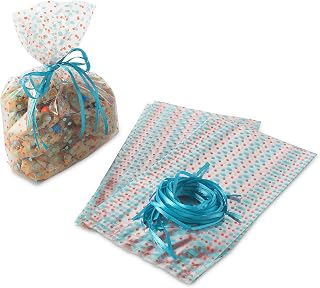 Nordic Ware 24 Count Bake and Gift Cello Bags and Ribbon, Multicolor