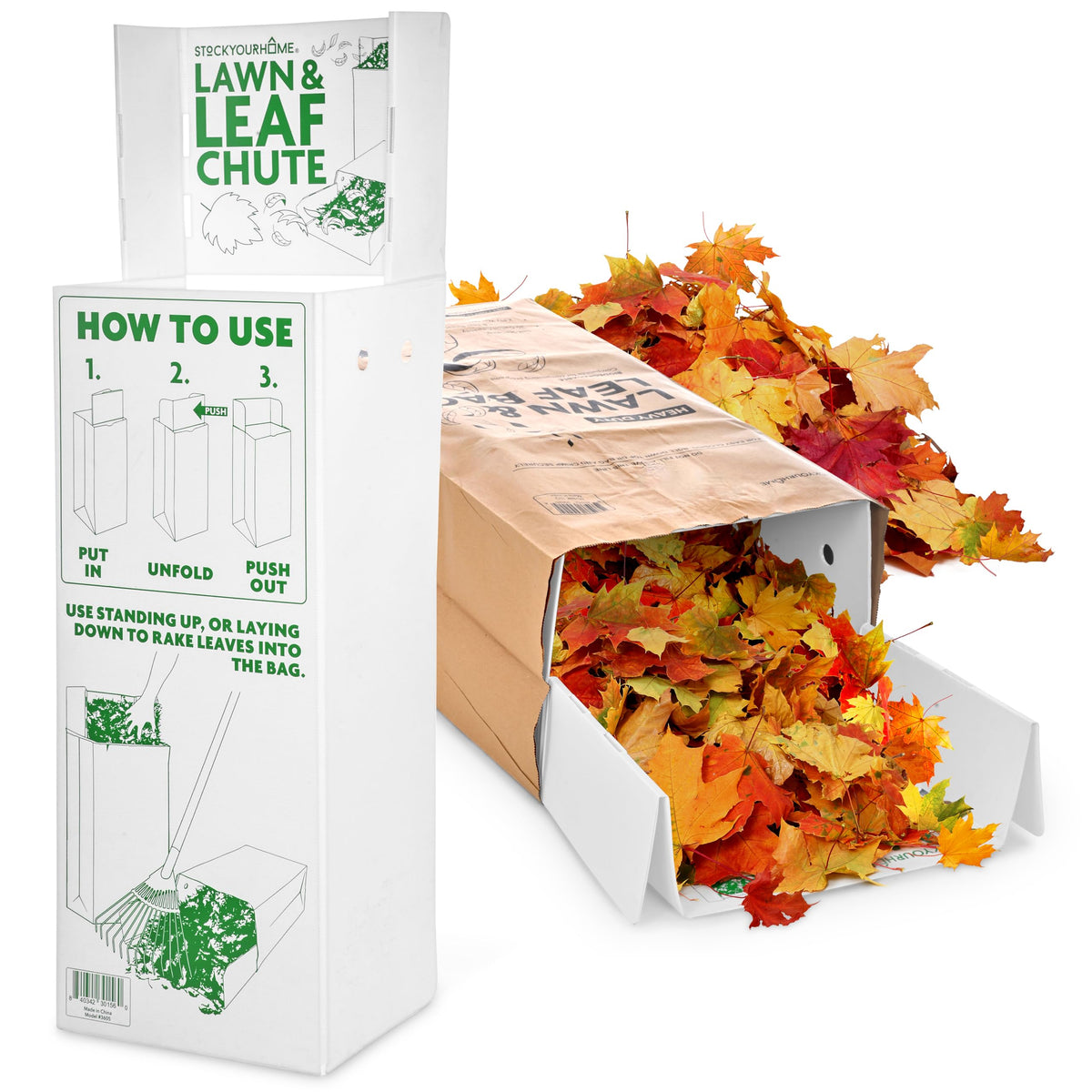 Lawn and Leaf Chute by Stock Your Home – 1 Count (Pack of 1), 1.5 pounds, Plastic, White