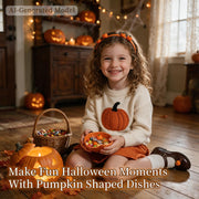 Gooyule Pumpkin Bowls, 6 oz Ceramic Ramekins, Set of 6, Orange