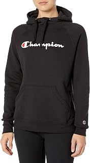 Champion womens Powerblend Fleece Hoodie, Classic Script