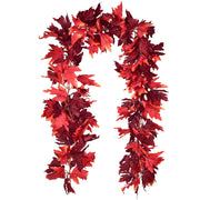 Lvydec Maple Leaf Fall Garland, 5.9 Feet Per Strand, Set of 2 in Dark Red