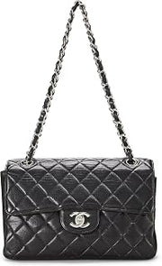 Chanel, Pre-loved Black Quilted Lambskin Double Sided Flap Small, Black