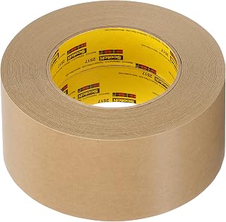 3M Flatback Tape 2517, General Purpose, Kraft Paper Backing, Immediate Initial Tack, Hand Tearable, Removes Easily, Machine Dispensable, 6.5 mil, 72 mm x 55 m, 12 Roll/Case