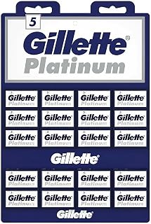 100 Gillette Platinum Double Edge Safety Razor Blades on a display card, 20 dispnesers of 5 Blades