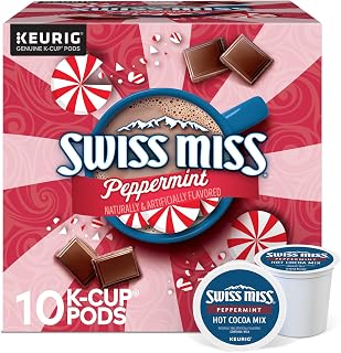 Swiss Miss Peppermint Hot Cocoa, Keurig Single-Serve K-Cup Pods, 10 Count