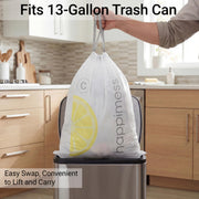 Douglas 20-Count Lemon 13.2 Gal Trash Bags by happimess – 60 Count (Pack of 1), 13.2 gallons, Medium Density Polyethylene, White (Lemon Scented), Model HPM3100C-WHITE