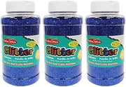 Charles Leonard Creative Arts Glitter, Blue, Pack of 3 (1 lb) Bottles (CHL41115-3)