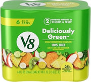 V8 Deliciously Green 100% Fruit and Vegetable Juice, 8 fl oz Can (6 Pack)