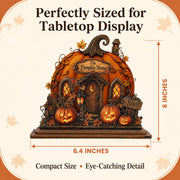 Emotional Uplifting Halloween Pumpkin House, Wood and Acrylic, Pumpkin House