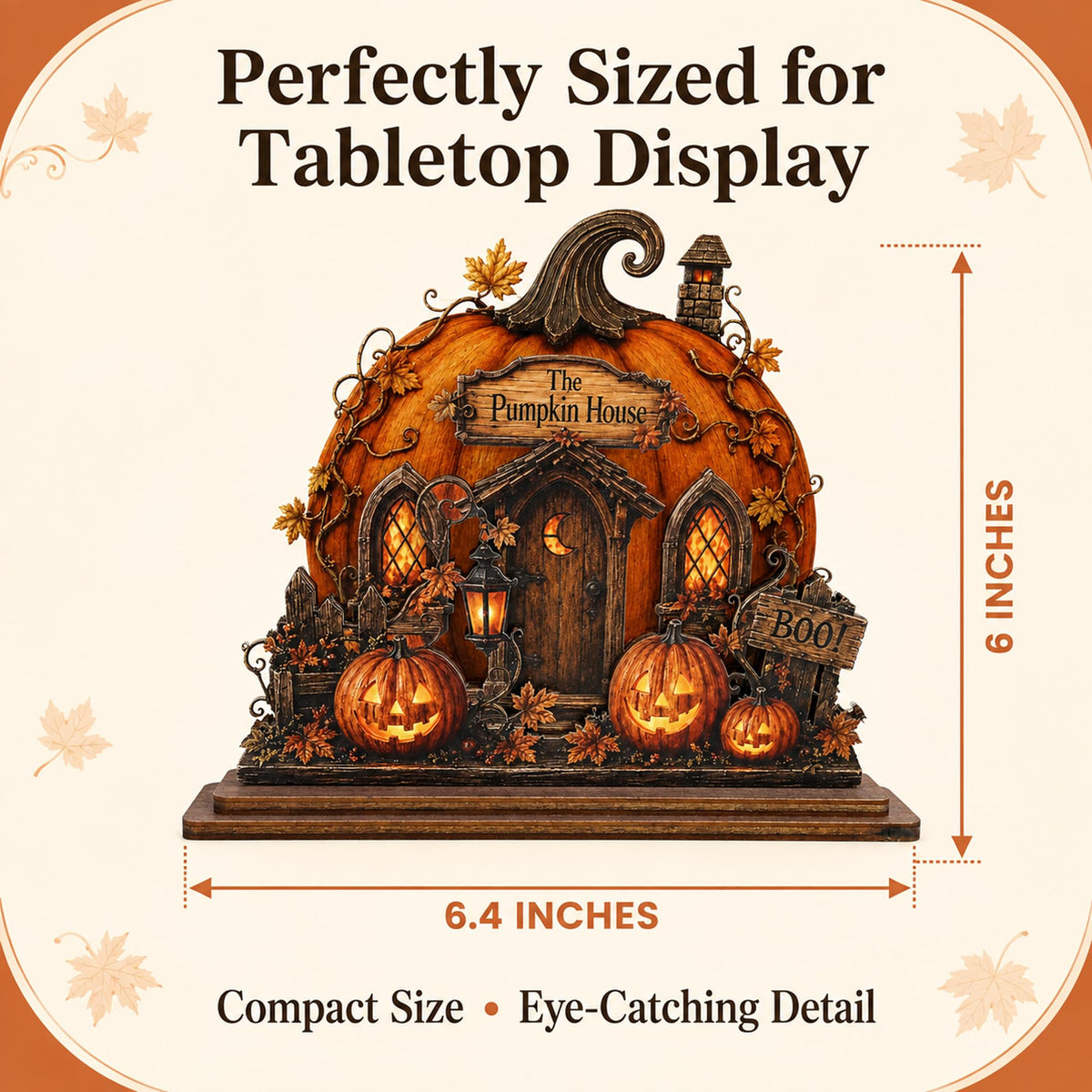 Emotional Uplifting Halloween Pumpkin House, Wood and Acrylic, Pumpkin House