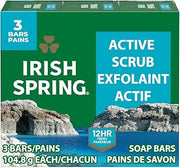 Irish Spring Deep Action Smoothening,Moisturizing,Exfoliating Scrub Bar Soap 3 Pack