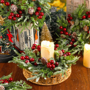 Lyrow Christmas Candle Ring Set, 4.33 Inch Diameter, Green Red