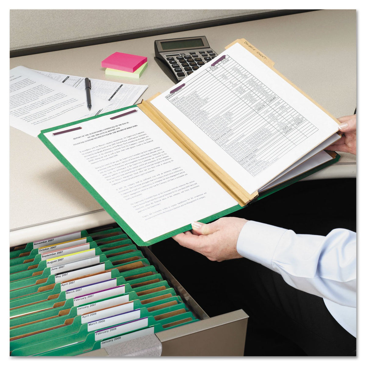 SMEAD Green / 1 / Letter (Pack of 1) Top Tab Classification Folders