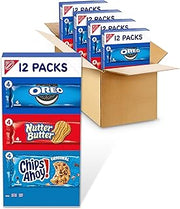 NABISCO Cookies Variety Pack, OREO, Nutter Butter, CHIPS AHOY!, 48 Snack Packs (4 Cookies Per Pack, 4 Boxes)