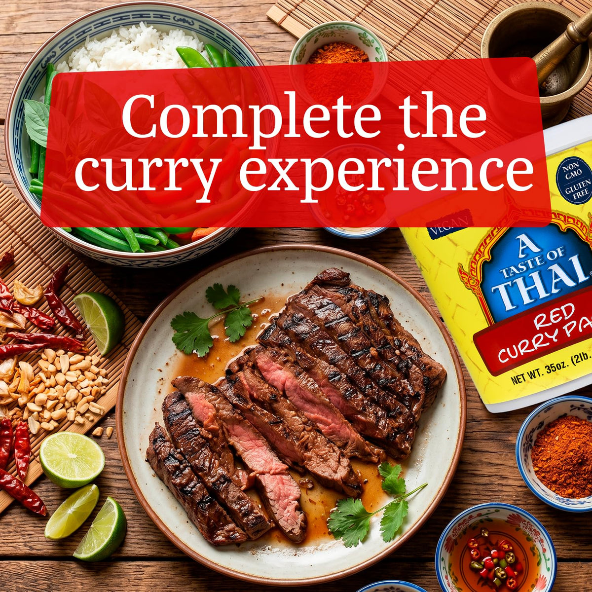 A Taste of Thai Red Curry Paste / 1 Pack / 1 Curry Sauce