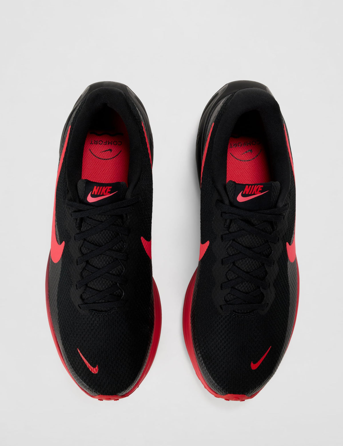 Men's Revolution 8 Road Running Shoes by Nike – Mesh, Black/Red Orbit-university Red, Model NKHJ9198-01204