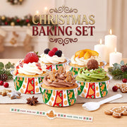 Willinglong Mini Cake Pans with Lids, 5 oz, 30 Count, Red and Green