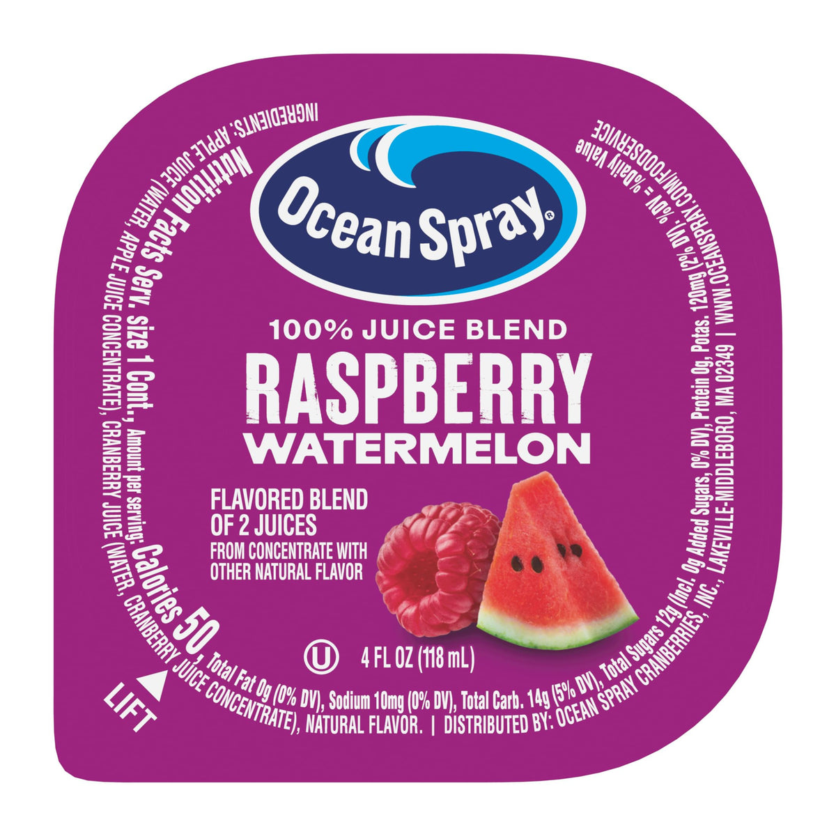 Ocean Spray Raspberry Watermelon / 4 Fl Oz (Pack of 48) / 48 Fruit Juice