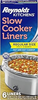 Reynolds Kitchens Slow Cooker Liners, Regular Size, Fits 3-8 Quarts, 6ct