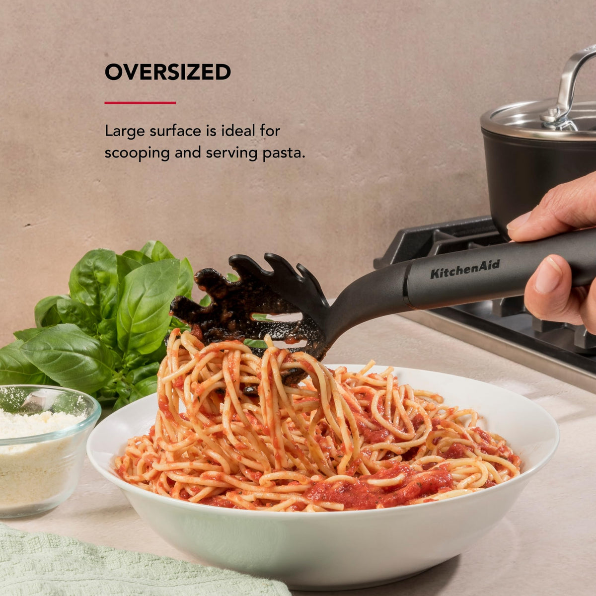 Pasta Fork by KitchenAid – 13.6-Inch, Plastic, Black, Model KHA005OHOBA
