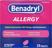 Benadryl Allergy Relief Ultratab Tablets 24 ea (Pack of 3)