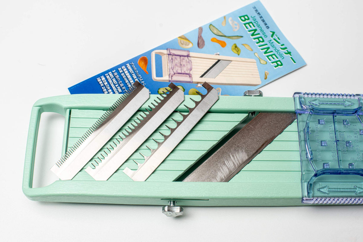Japanese Vegetable Slicer by Benriner – 12"L x 3.5"W, ABA Plastic, Green, Model 4976654100815