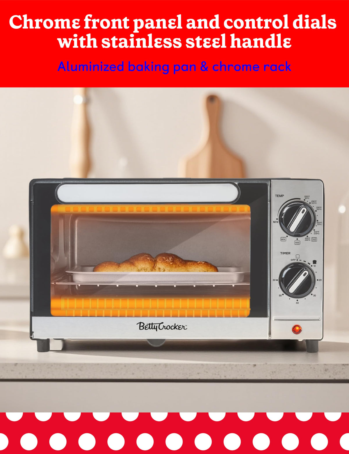 Betty Crocker Black/Silver / 2-Slice / 0.3 cubic_feet Toaster Ovens
