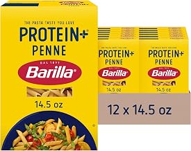 Barilla Protein+ (Plus) Penne Pasta, 14.5 Ounce (Pack of 12) - plant based - Made from Lentils, Chickpeas & Peas - Non-GMO, Kosher Certified