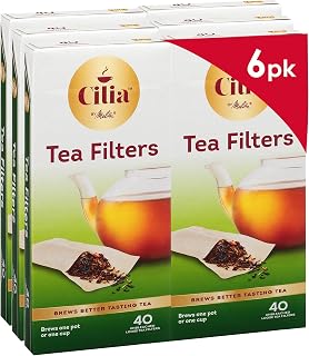 Cilia by Melitta Tea Filters, White, 40 Count (Pack of 6) 240 Total Filters Count - Packaging May Vary