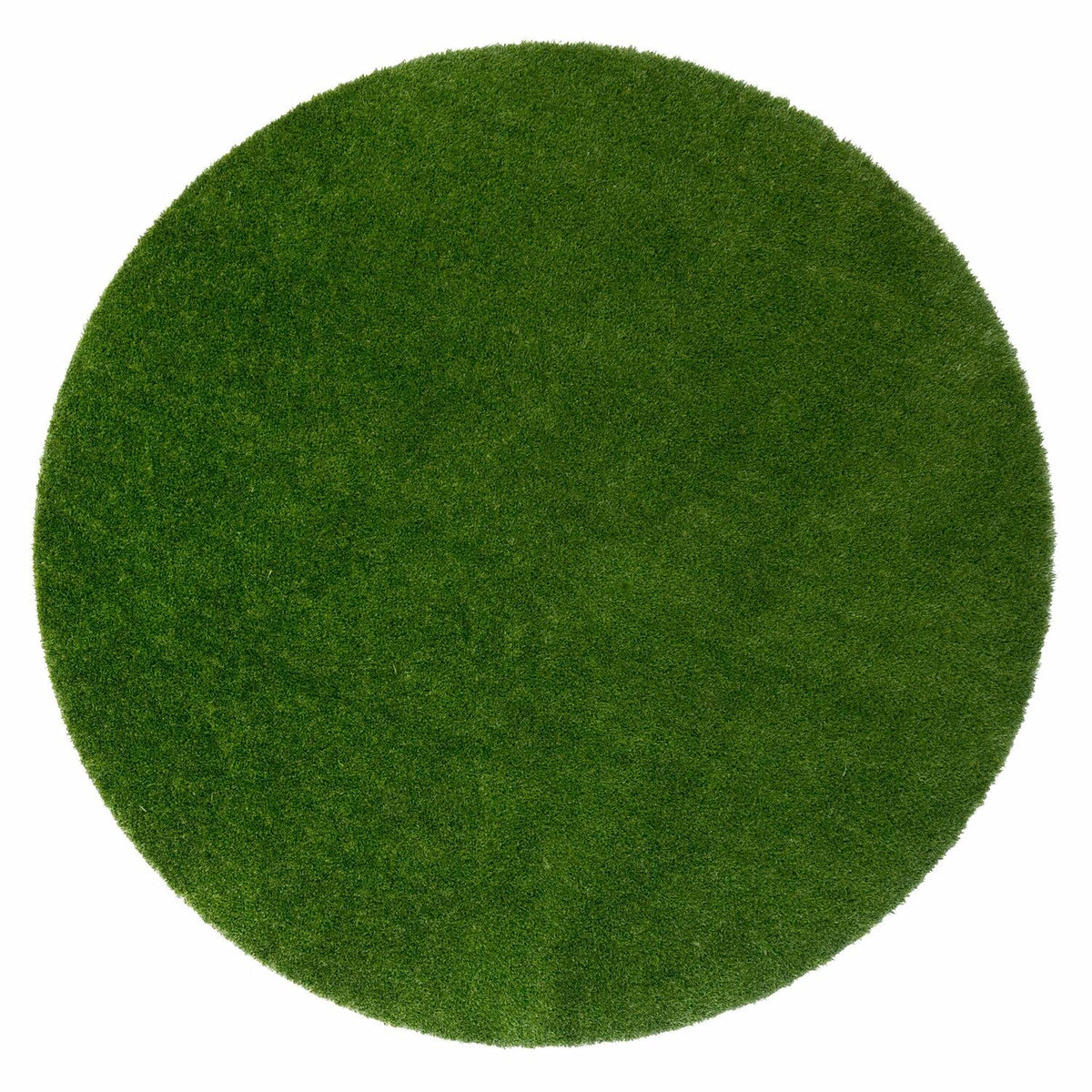 GreenSpace 7'6" Round Artificial Grass Rug by Joy Carpets – 7'6" (Round), Polyethylene (PE), Green, Model 624E