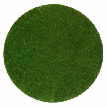 GreenSpace 7'6" Round Artificial Grass Rug by Joy Carpets – 7'6" (Round), Polyethylene (PE), Green, Model 624E