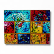 SURI Tempered Glass Challah Board, Large Cutting Tray, Colorful Window