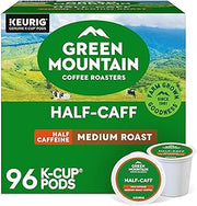 Green Mountain Coffee Roasters Half Caff, Single-Serve Keurig K-Cup Pods, Medium Roast Coffee Pods, 96 Count