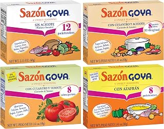 Sazon Goya Unique Seasoning Variety 4-Pack Bundle, Con Azafran, 4-Pack