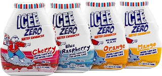 Icee Zero Calorie Cherry, Blue Raspberry, Orange and Mango Liquid Water Enhancer Drink Mix, Natural Flavor Drops, Sugar Free, 1.62 Fl Oz Concentrate (48 ml) - 4 Ultimate Variety Pack