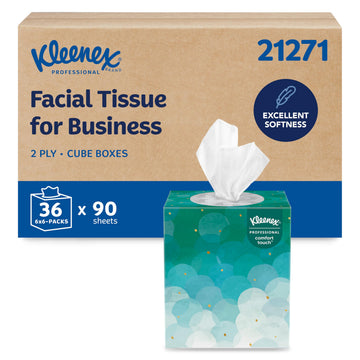 Kleenex Professional Facial Tissue, Bulk, 36 Boxes x 90 Tissues (21271)