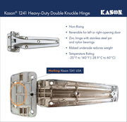 Heavy Duty Double Knuckle Hinge (11241000004) by Kason – Zinc, Chrome