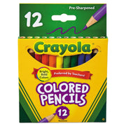 BIN684112 - Presharpened Short Colored Pencils by Crayola – Assorted Colors, Pack of 12, Model 68-4112