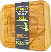 Greener Chef Carving Board, 18 x 13 Inch Bamboo, Two-Tone