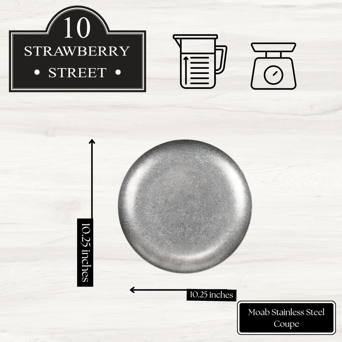 10 Strawberry Street 10.25" / Stainless Steel / 1 Dinner Plates