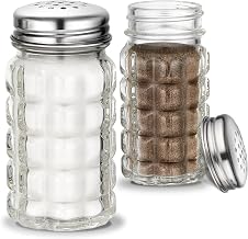 1.5 oz Retro Salt and Pepper Shakers by Stock Your Home – 1.5 ounces, Clear, Pack of 2