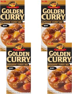 S&B Golden Curry Sauce Mix, Hot, 3.2 oz (Pack of 4)