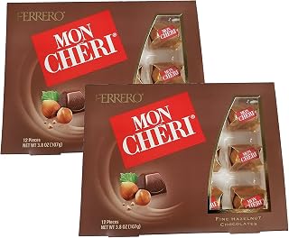 Ferrero Mon Cheri Hazelnut Chocolates 12 pieces (2 Packs)