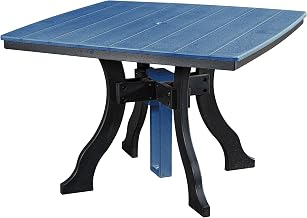 American Furniture Classics Model 44S-D-BBK Dining Height Square Table in Blue with a Black Base, Made in The USA